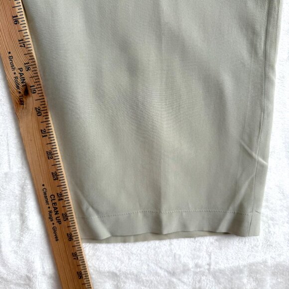 Gala Wide Leg High Rise 100% Silk Satin Pants Womens S Green Neutral - Picture 9 of 10
